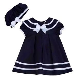 NWT Rate Editions Nautical Dress with Matching Hat- Size 6-9 months